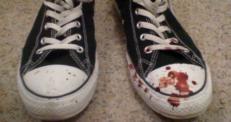 aesthetic bloody shoes